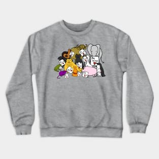 Cute Animals Holding Valentine Cards for Valentines Day Crewneck Sweatshirt